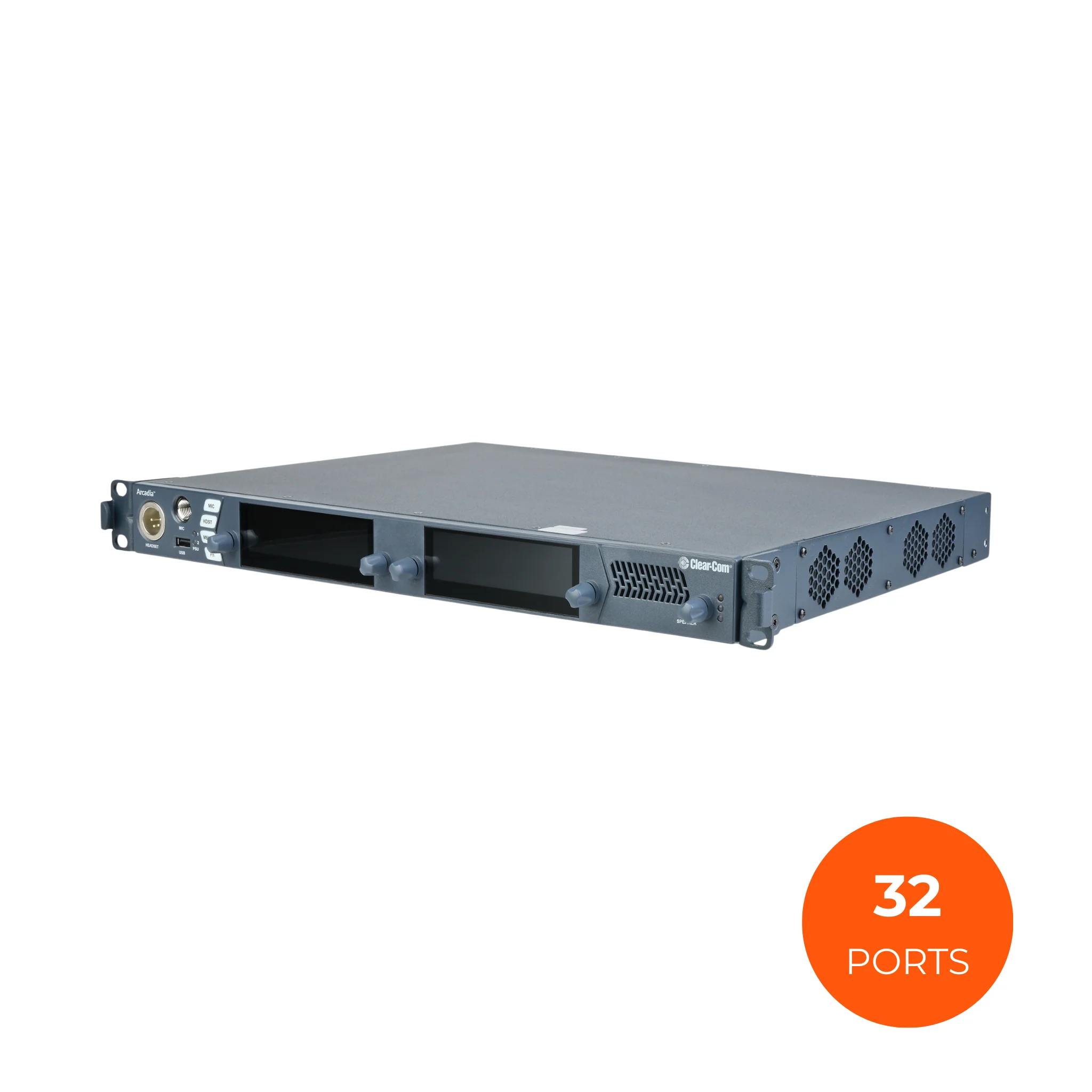 Clear-Com Arcadia Central Station: (32) Licensed Ports, 1RU, 5 pin XLR-M HS