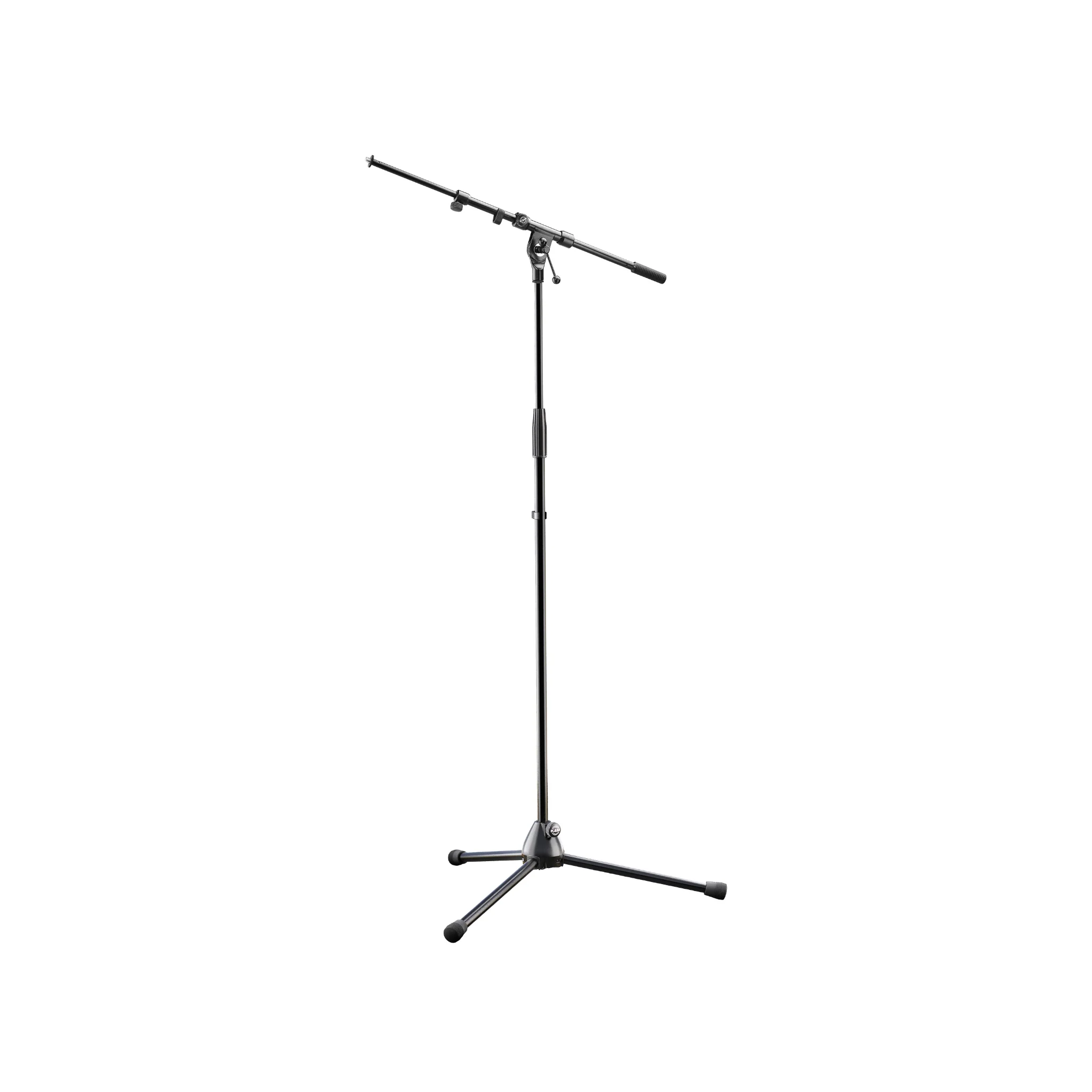 K&M 210/9 adjustable microphone stand with 2-piece boom arm and t-bar, maximum height 1605mm, black - Image 2