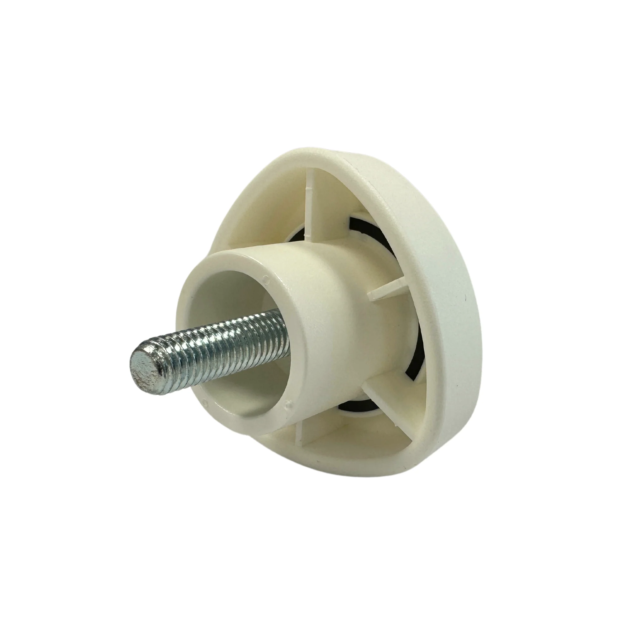K&M knurled knob, M8 x 33mm (for speaker stand), printed "K & M", white - Image 2