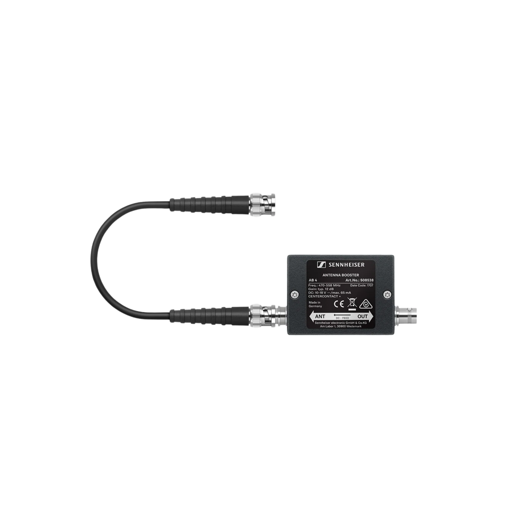 Sennheiser AB 4-BW Inline antenna booster, +10 dB gain, BNC connectors, frequency range: BW (626 –
