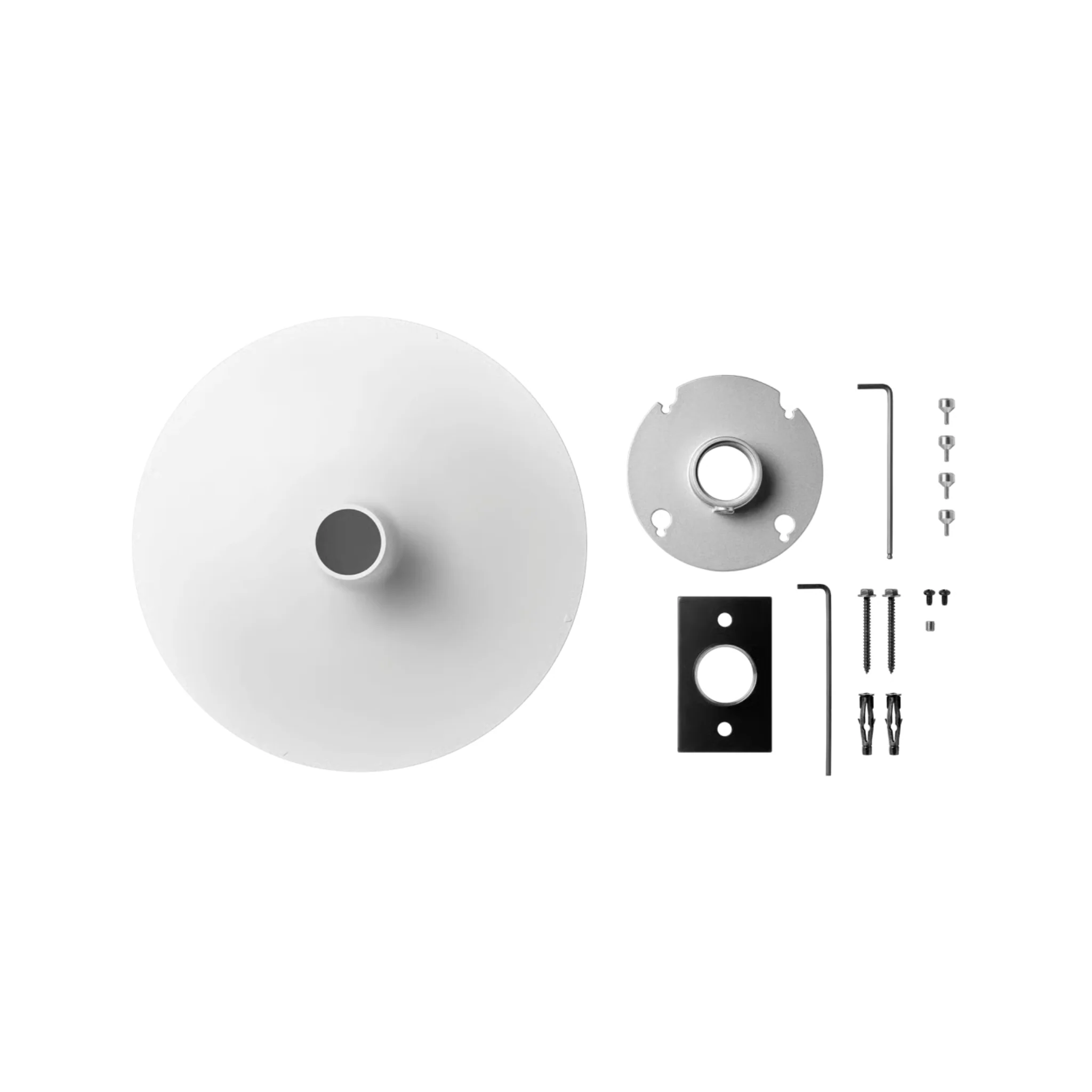Shure Pole mount kit for MXA920-R microphone on 1.5" threaded NPT pole. Round (white)